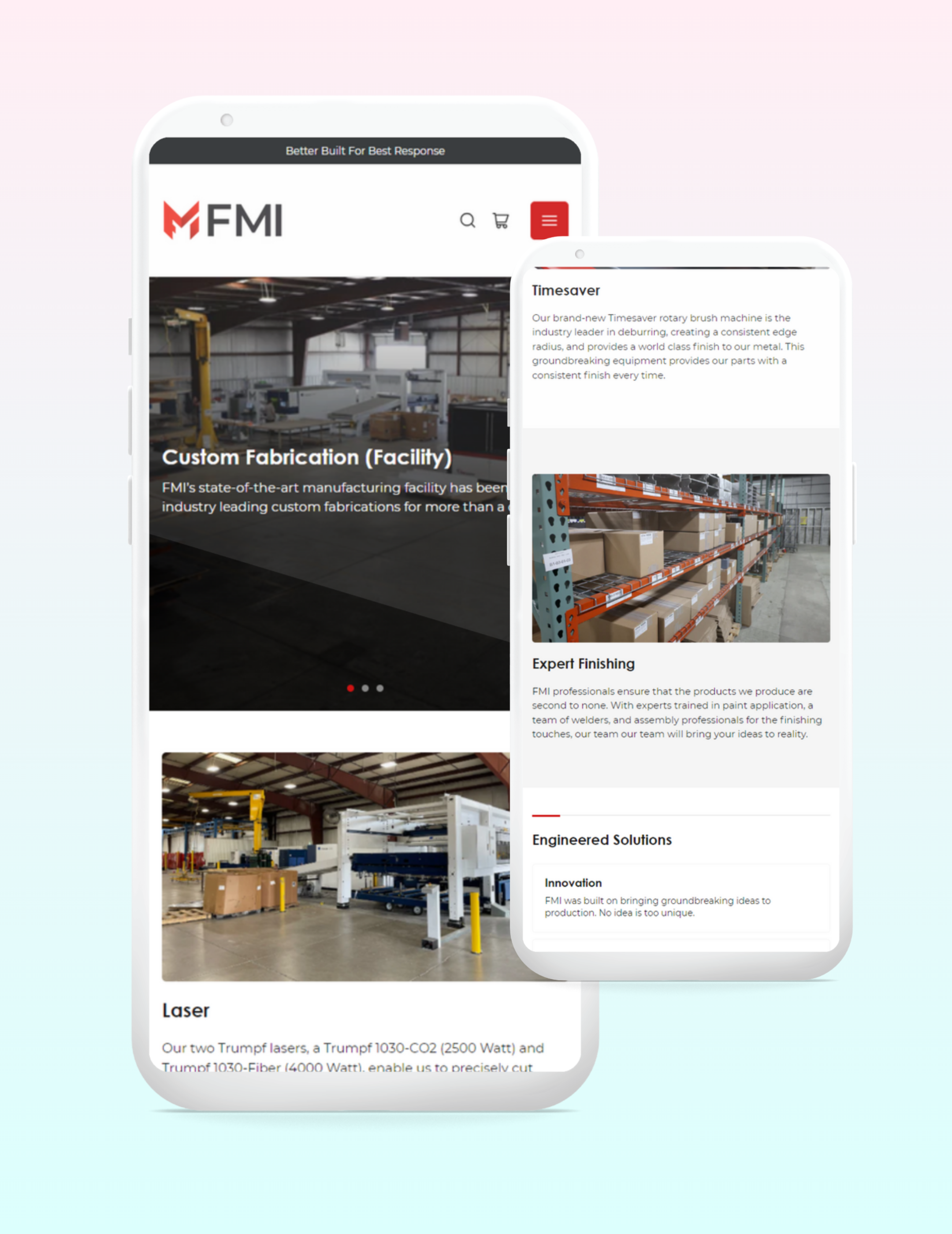 FMI mobile website layout