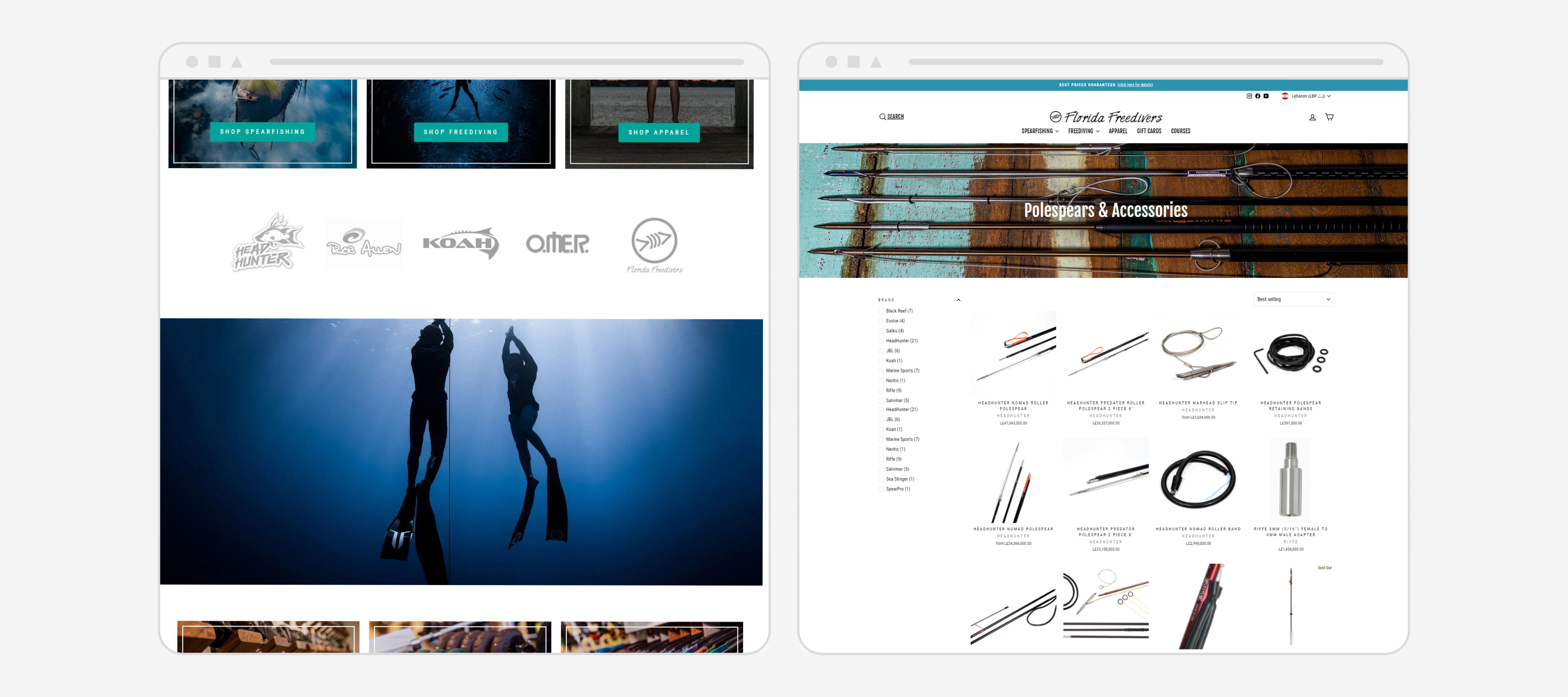 Florida Free Divers website layout