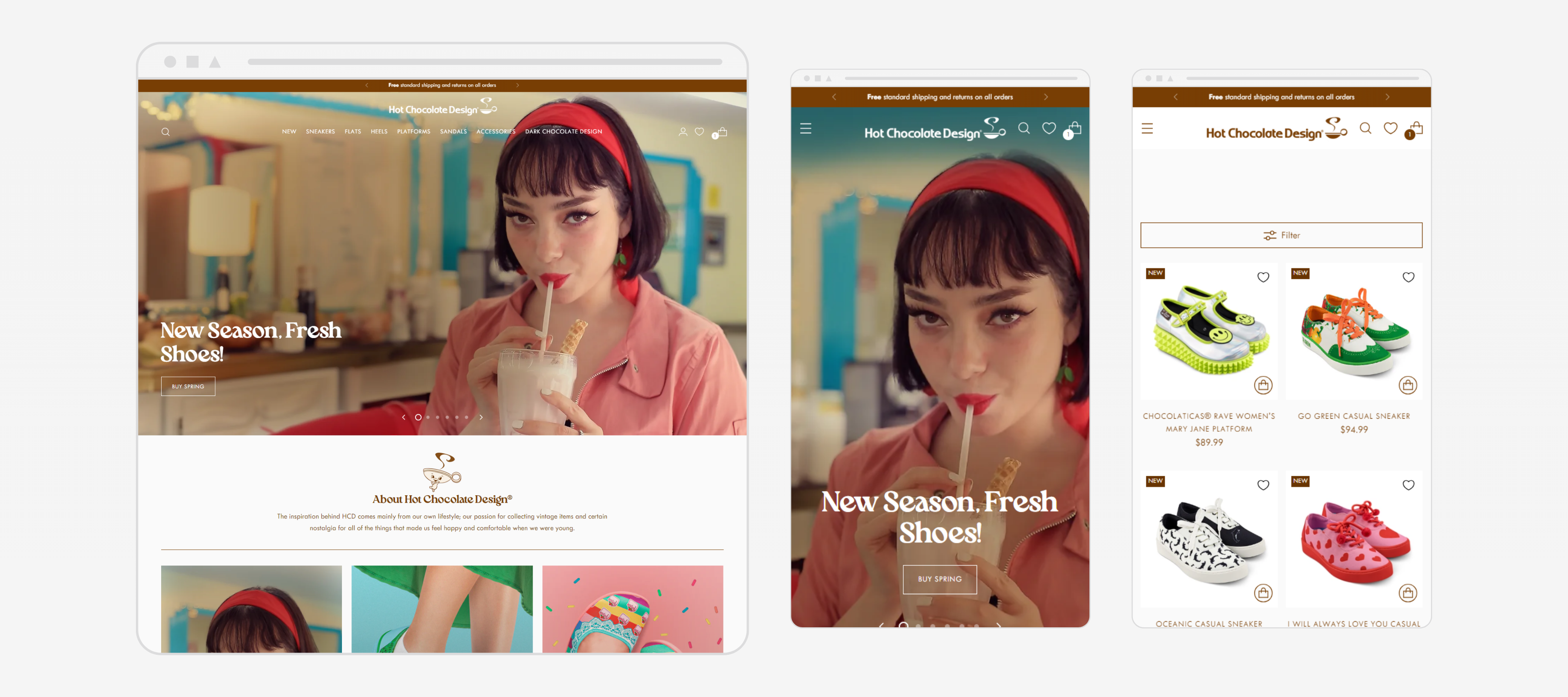 Multi-device preview of Hot Chocolate Design’s responsive website layout