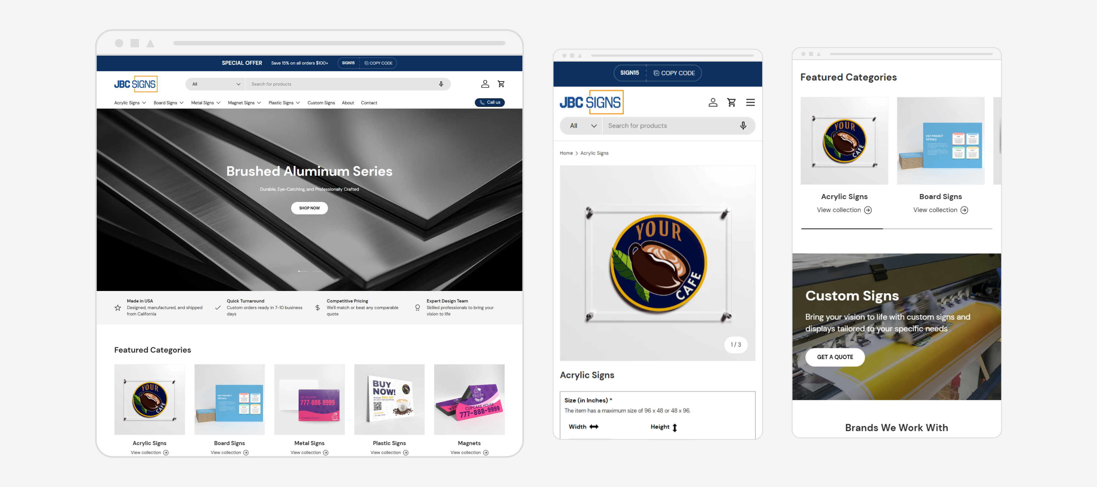 Multi-device preview of JBC's responsive website layout