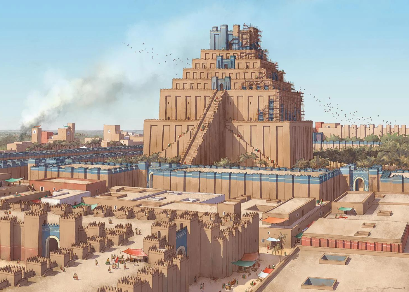 Artistic recreation of Etemenanki, ancient Babylon
