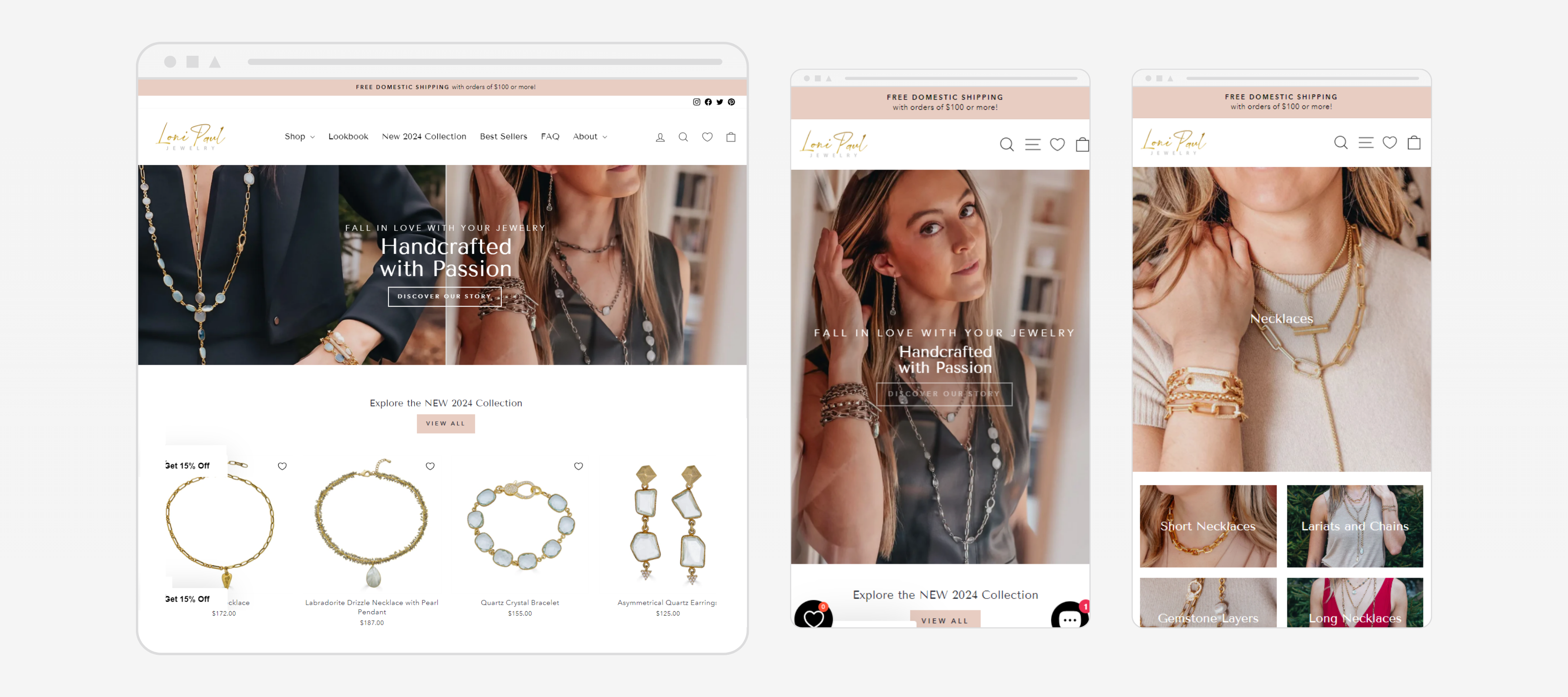 Multi-device preview of Loni Paul's responsive website layout