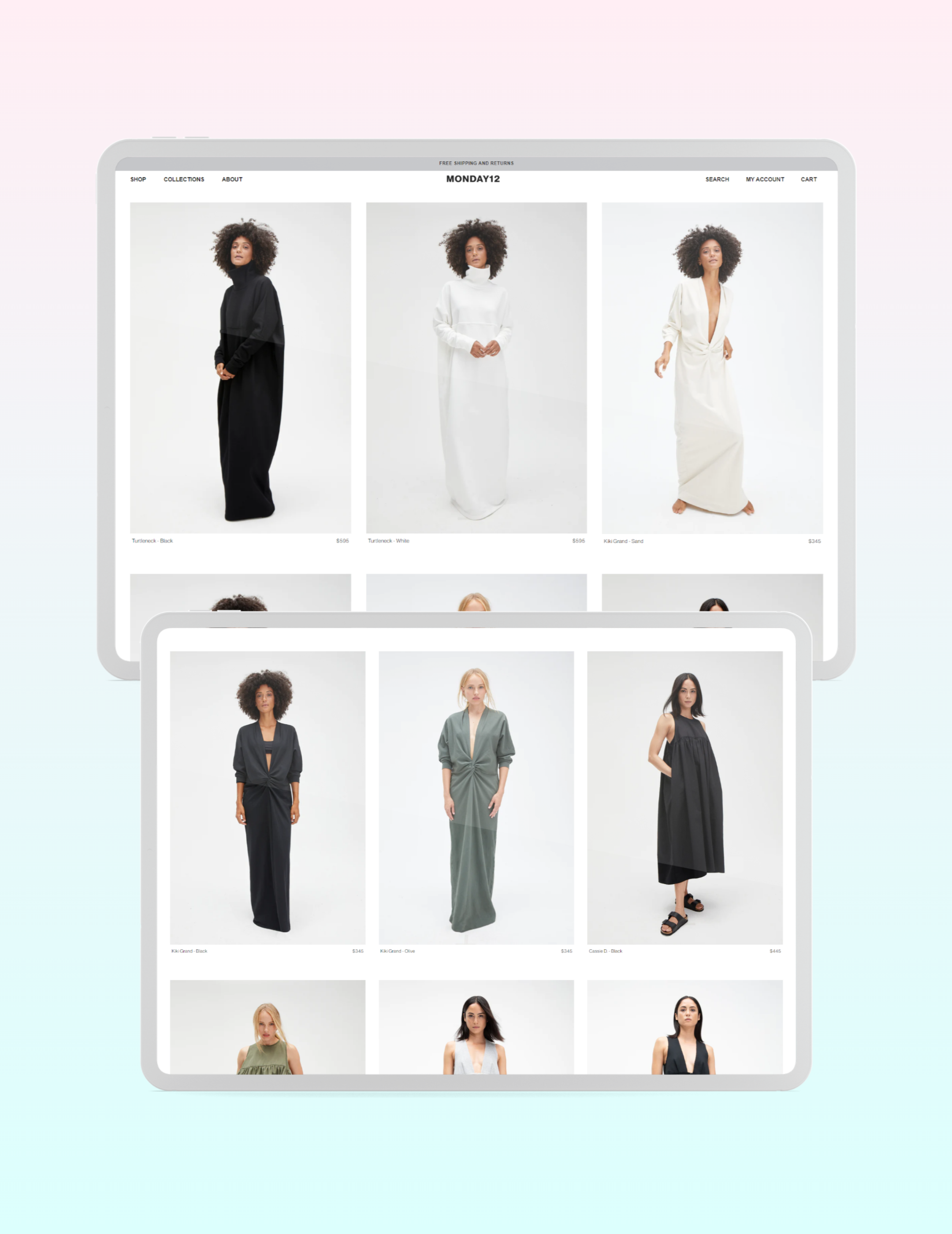 Monday 12 website product page layout