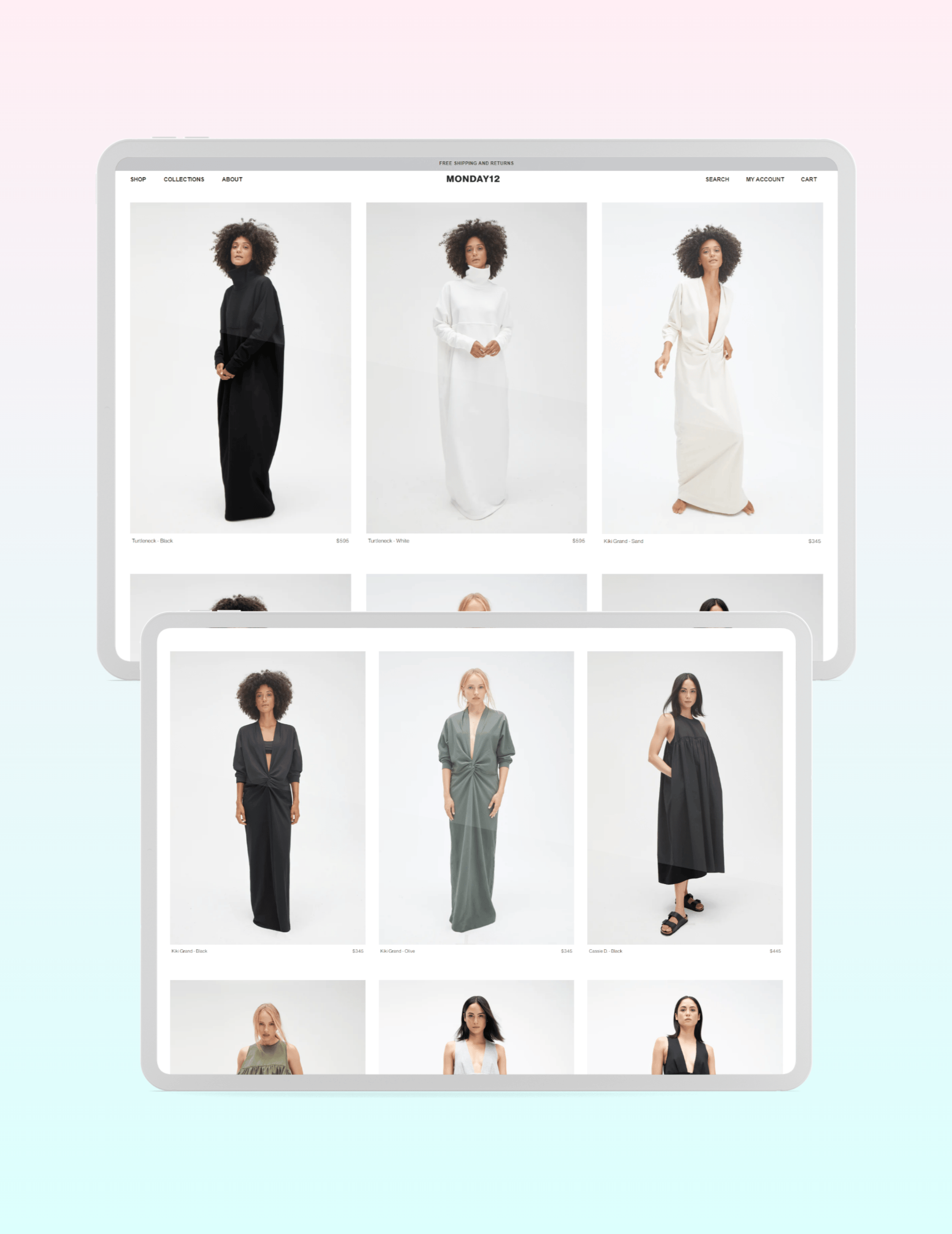 Monday 12 website product page layout