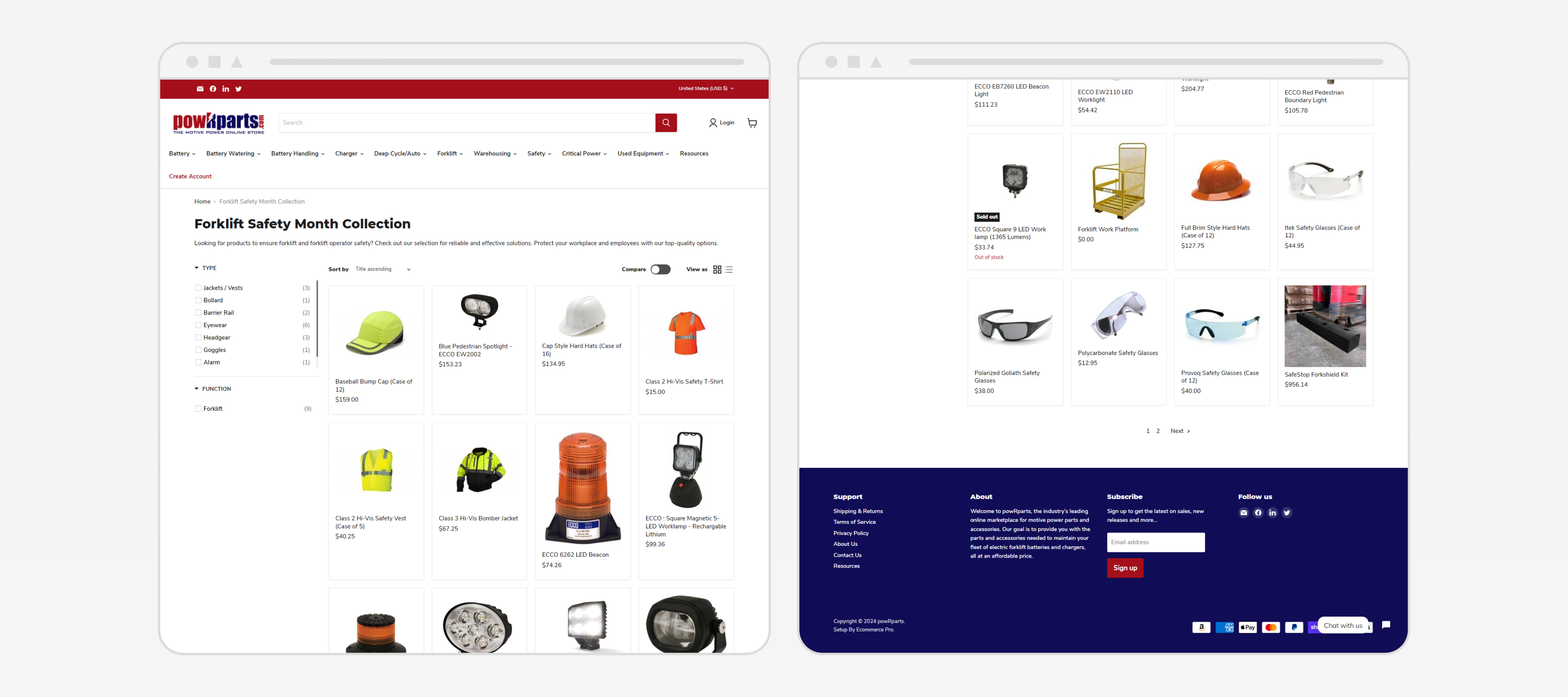 Preview of Powrparts's website layout