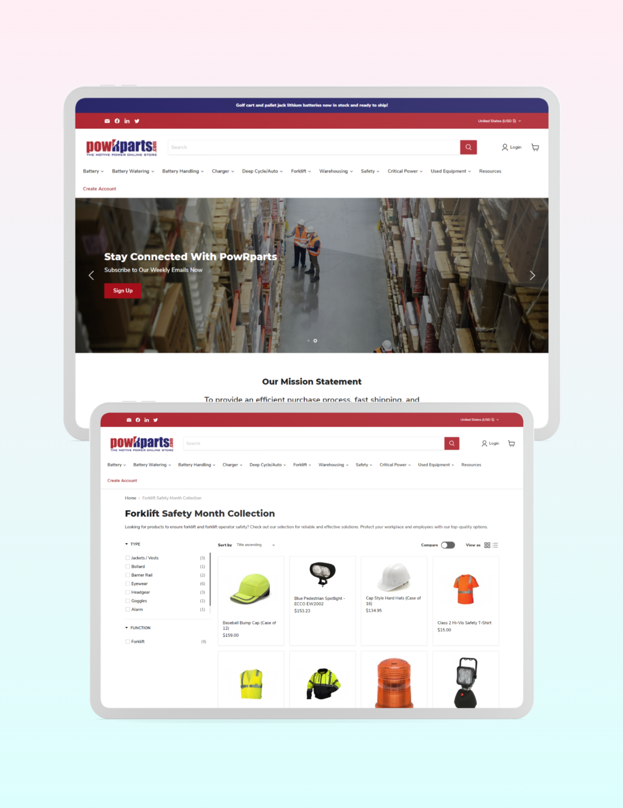 PowRparts website layout