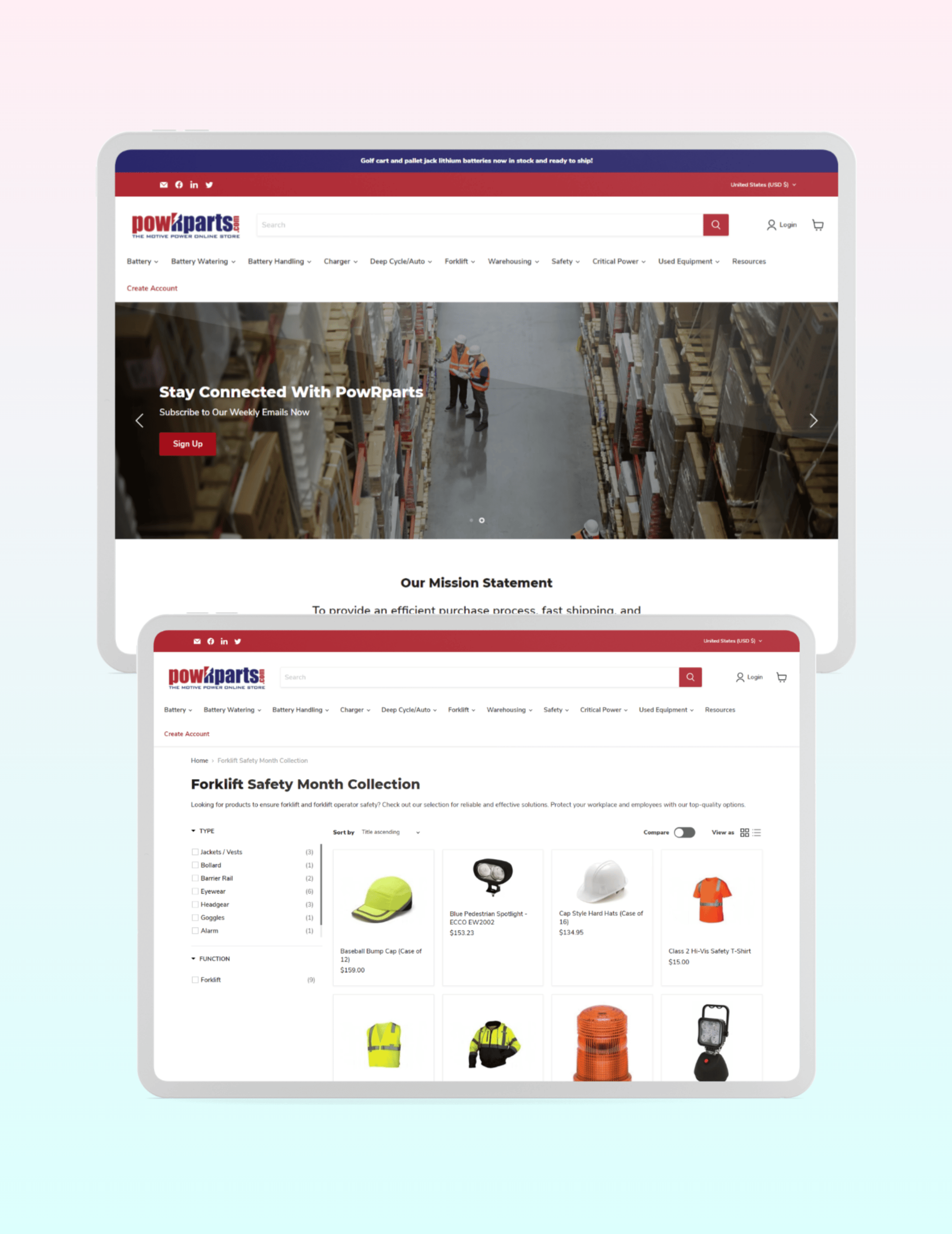 PowRparts website layout