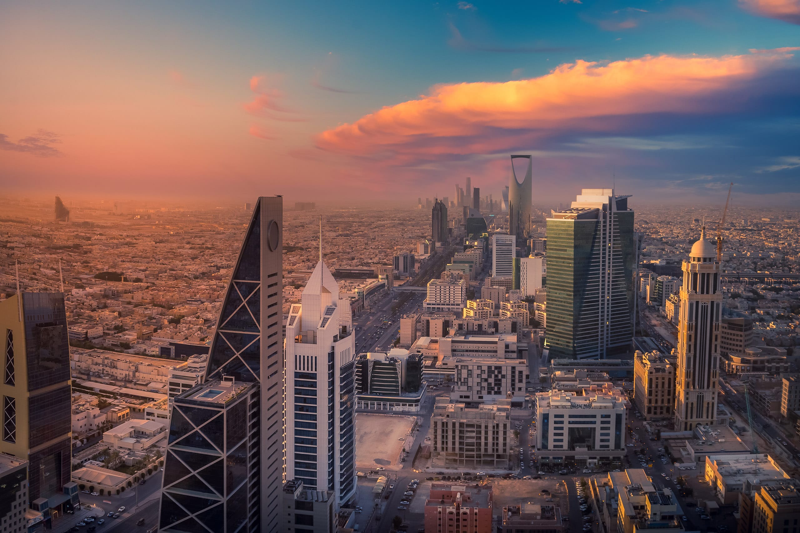Riyadh evening city skyline