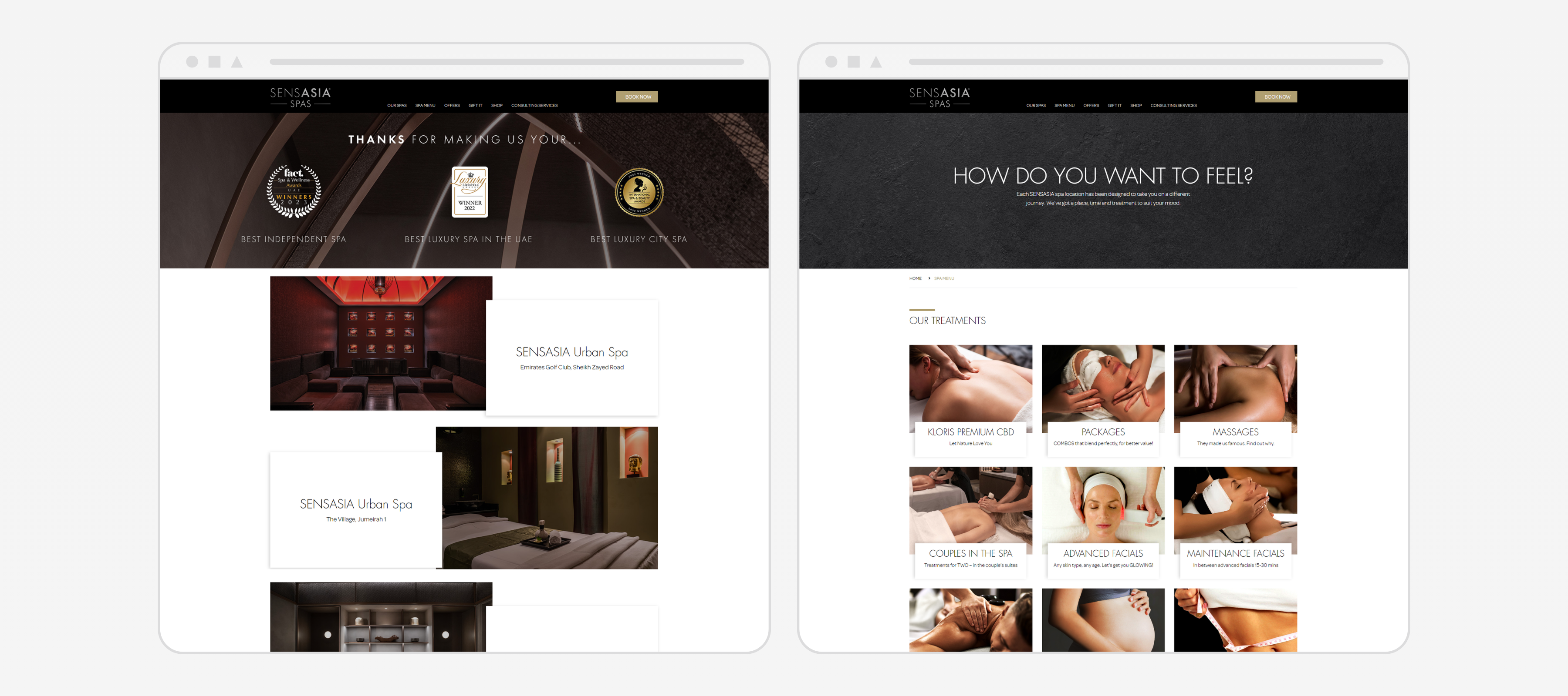 Sensasia website homepage layout