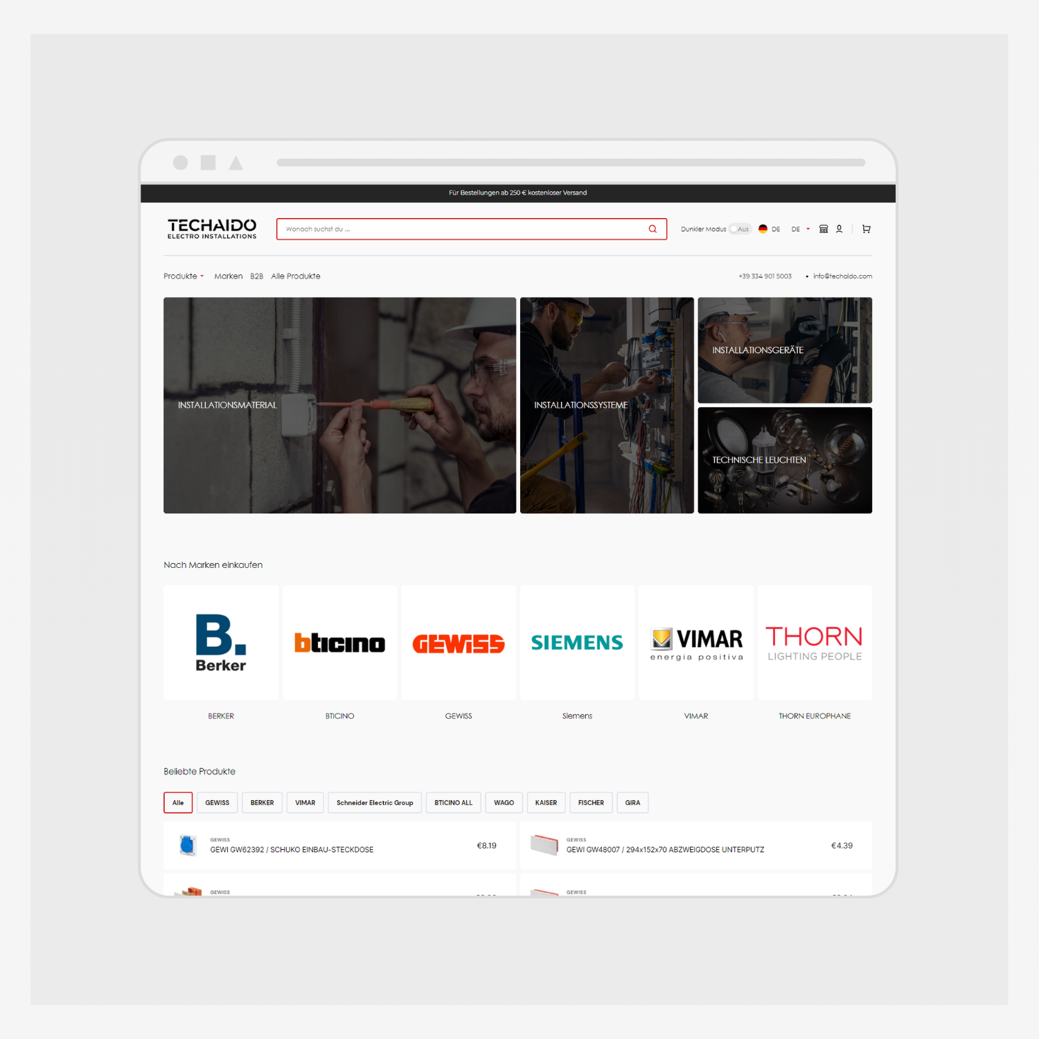 Techaido website homepage layout