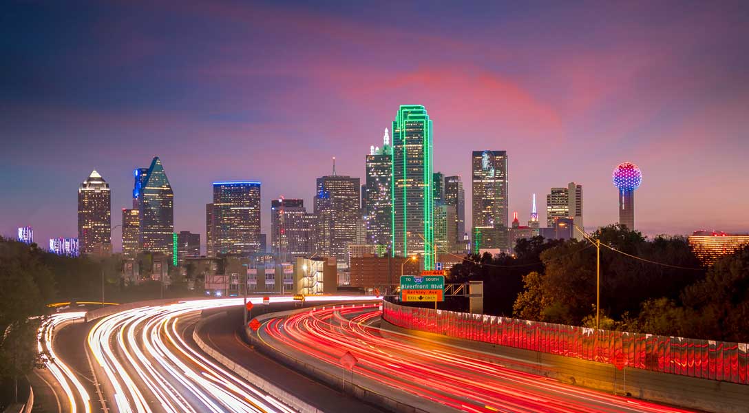 Texas evening city skyline