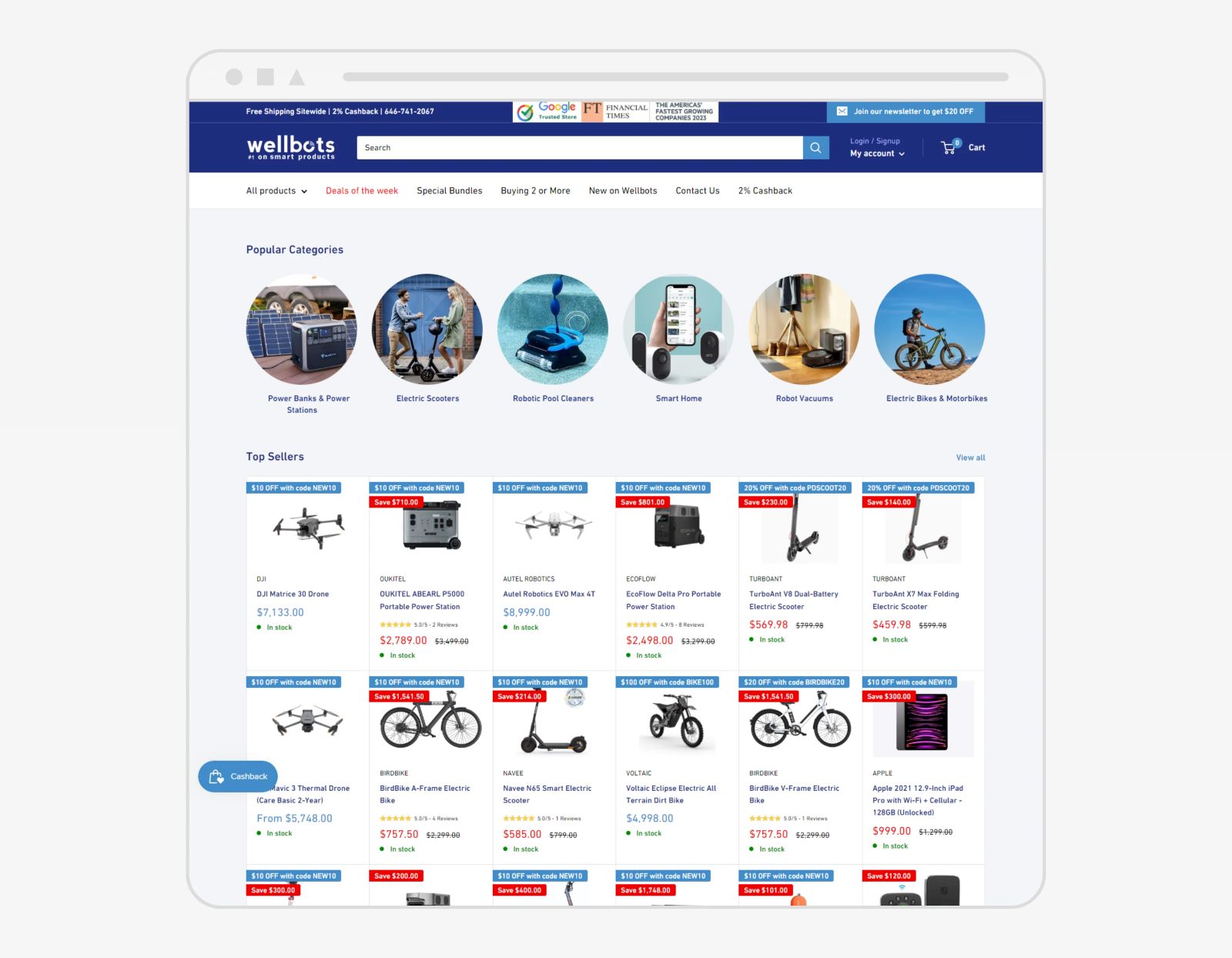 Wellbots website product page