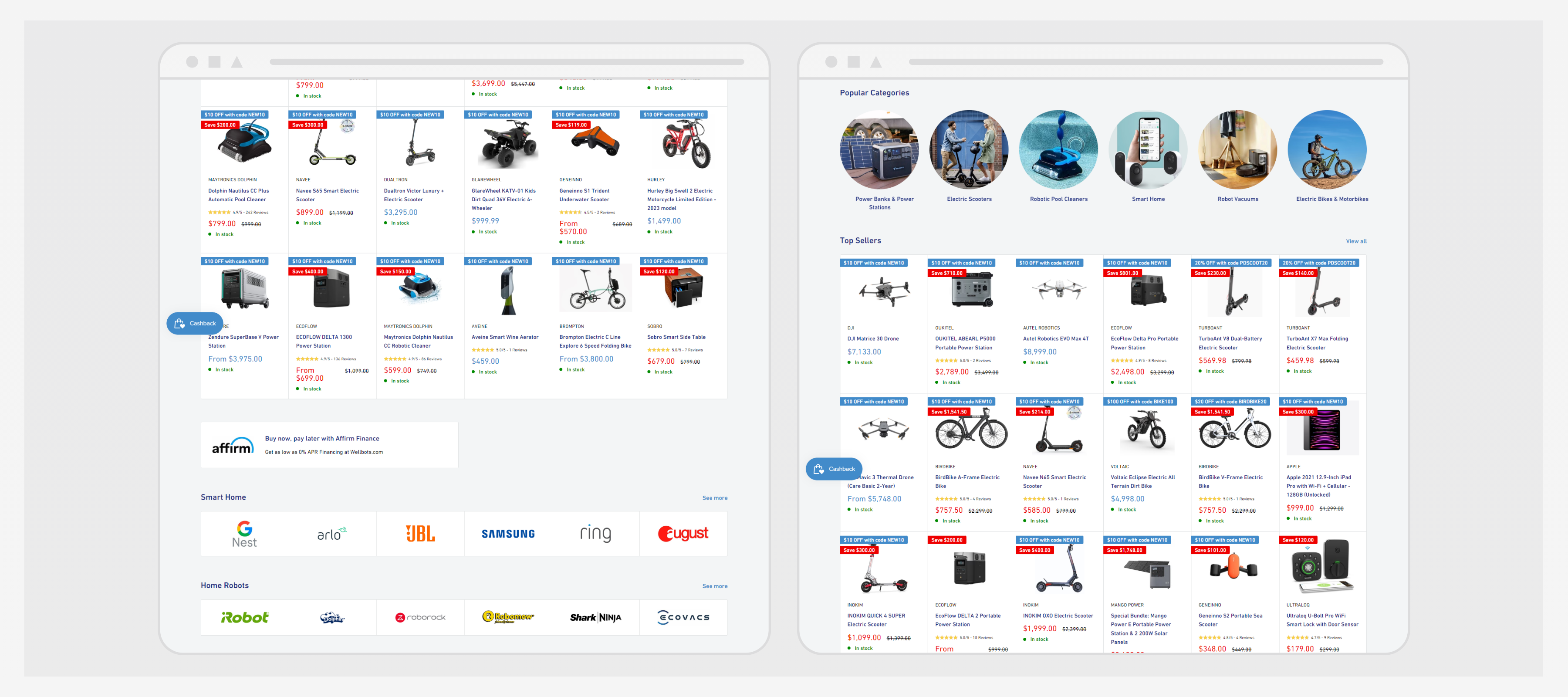 Wellbots product page layout