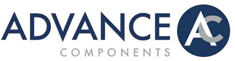 Logo of Advance Components with 'AC' in a blue circle on a white background