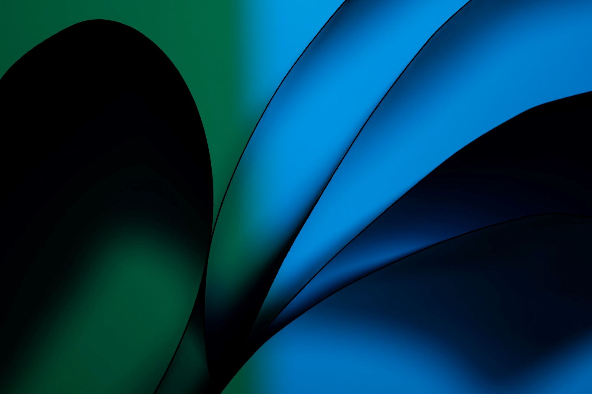 BLUES AND GREENS IN FOLDED ABSTRACT PATTERN