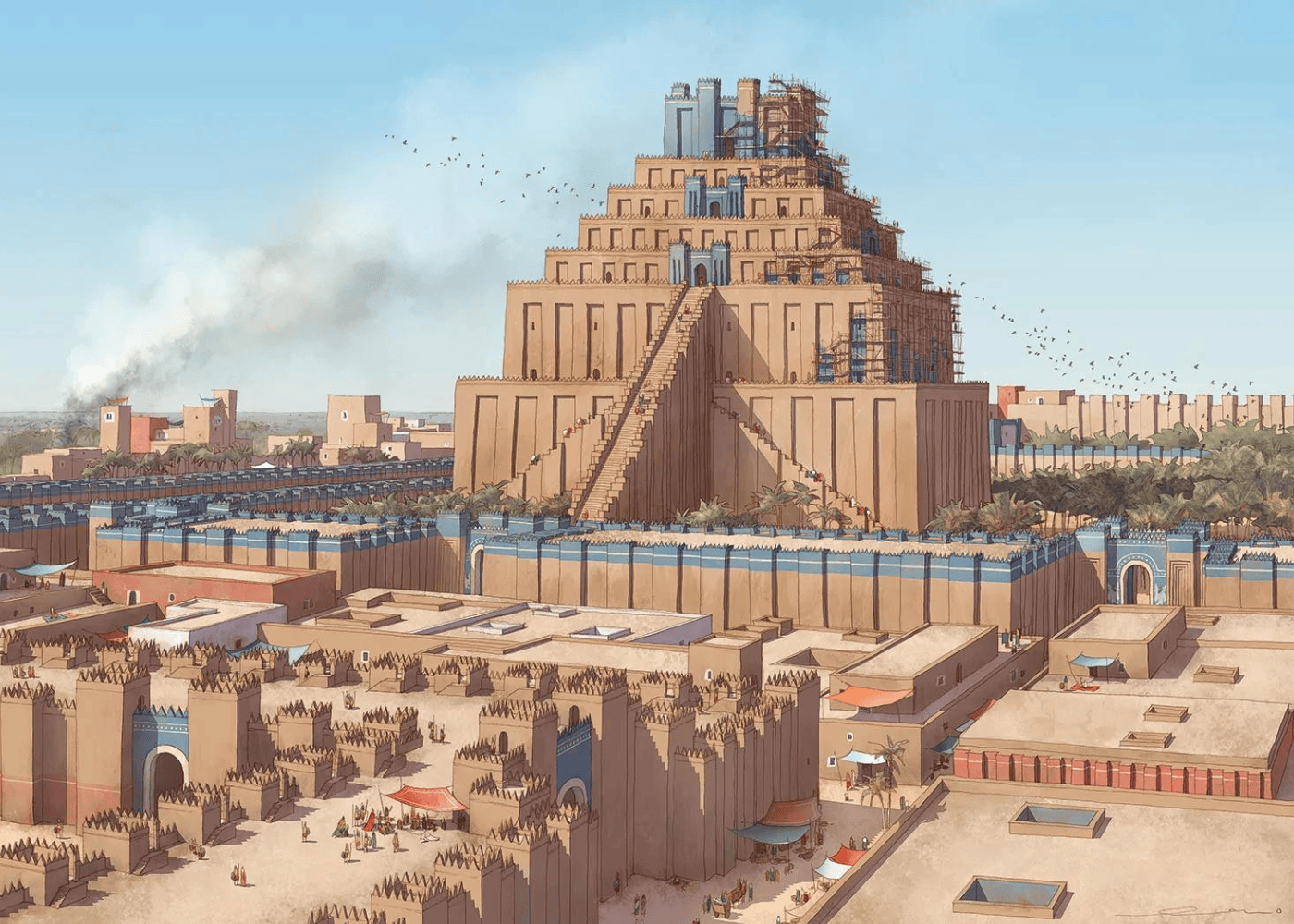 Artistic recreation of Etemenanki, ancient Babylon