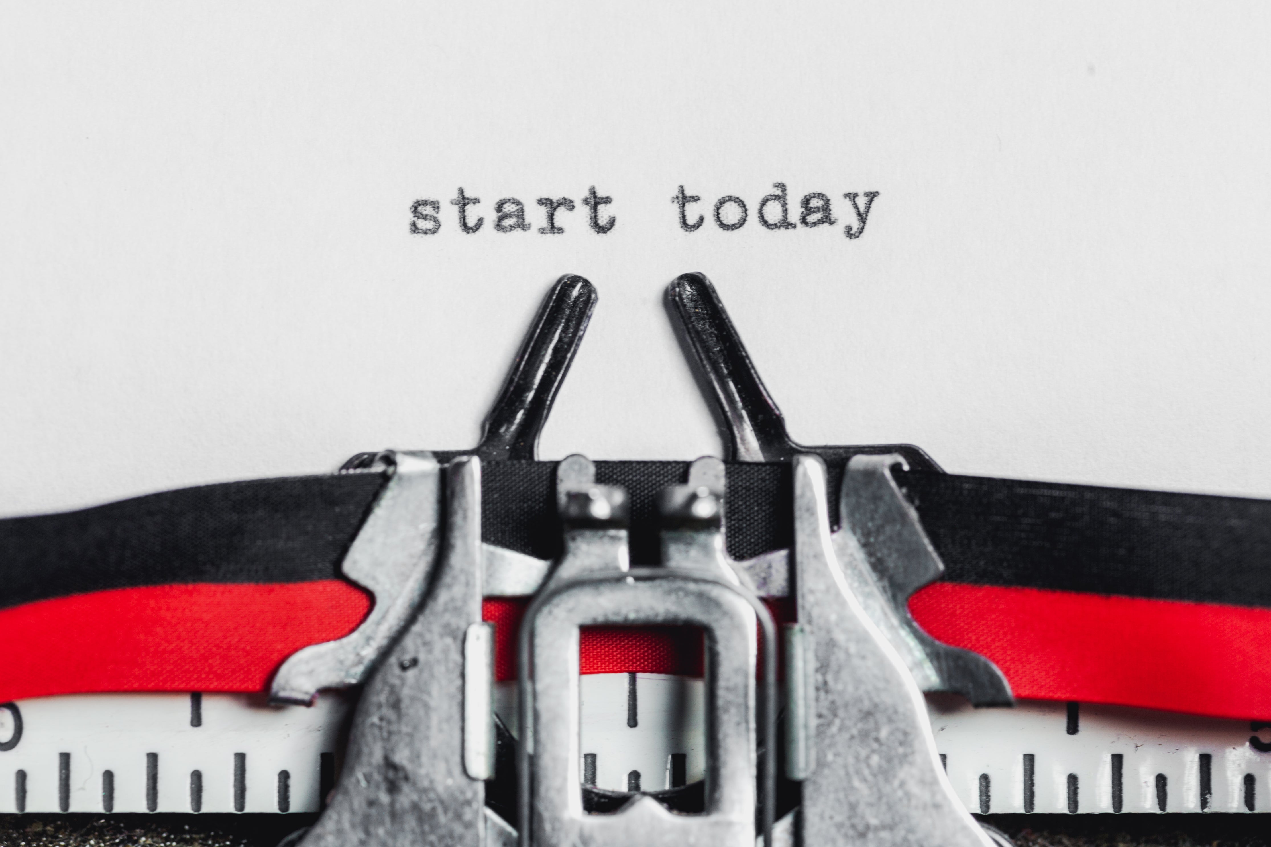 start today on a typewriter machine