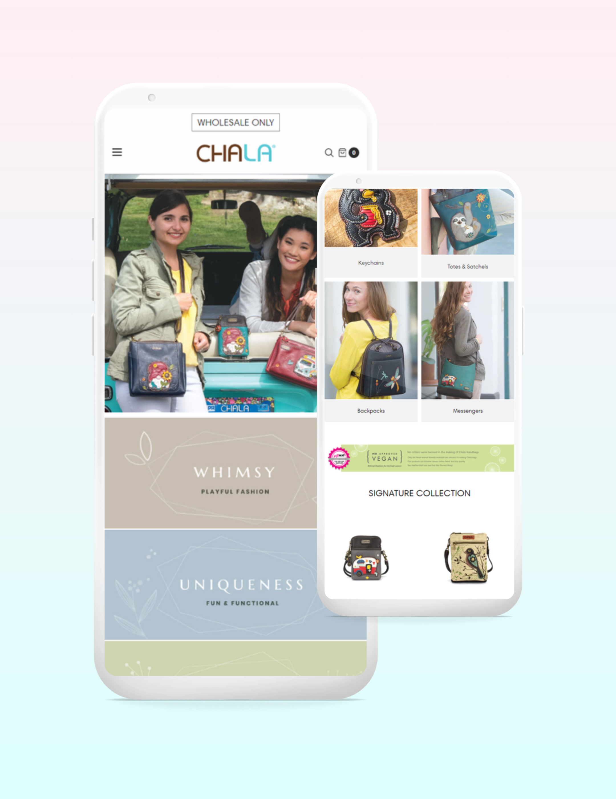 Chala mobile website layout