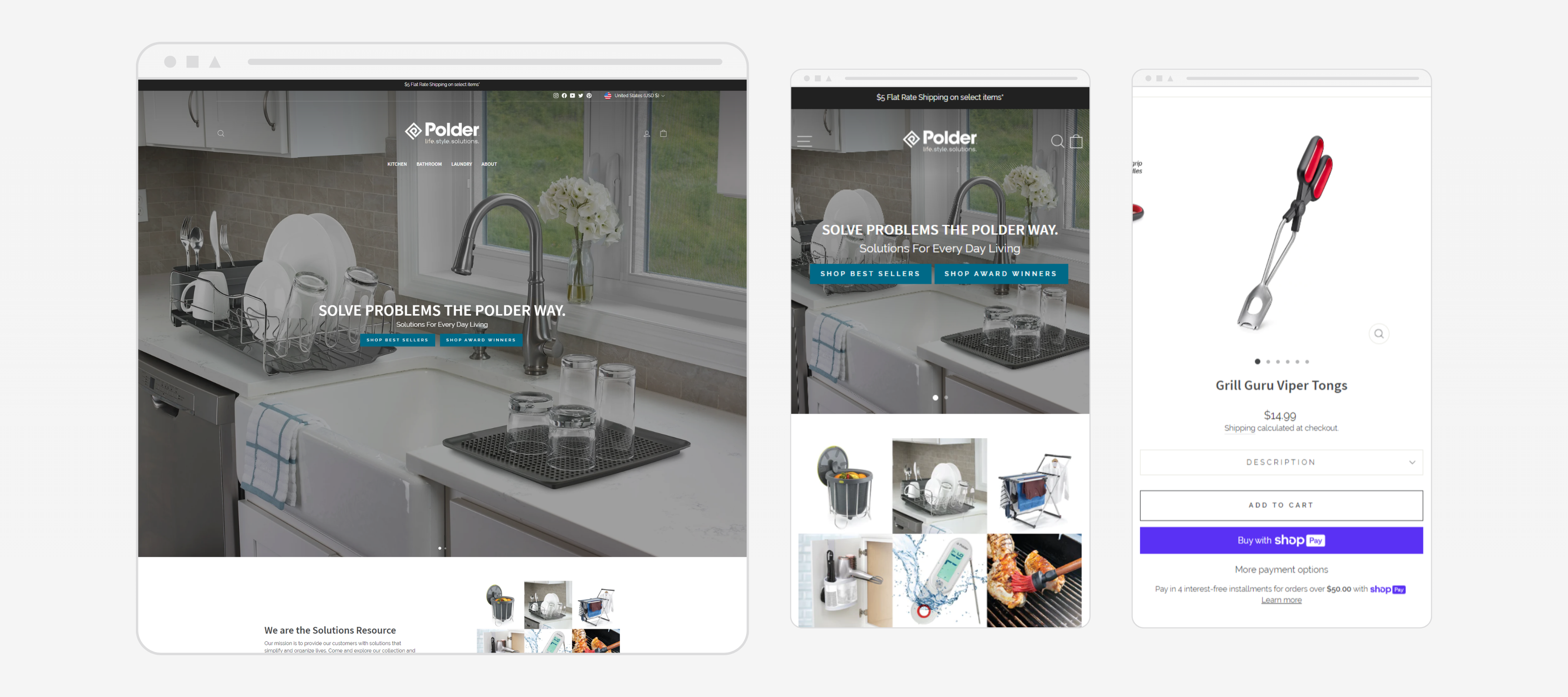 Multi-device preview of Polder's responsive website layout