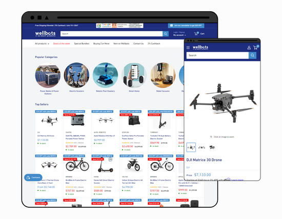 Wellbots: Shopify 2.0 - Website Redesign
