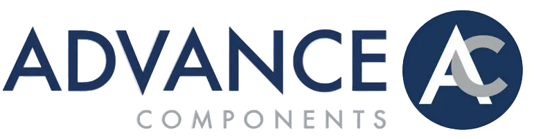 Logo of Advance Components with 'AC' in a blue circle on a white background